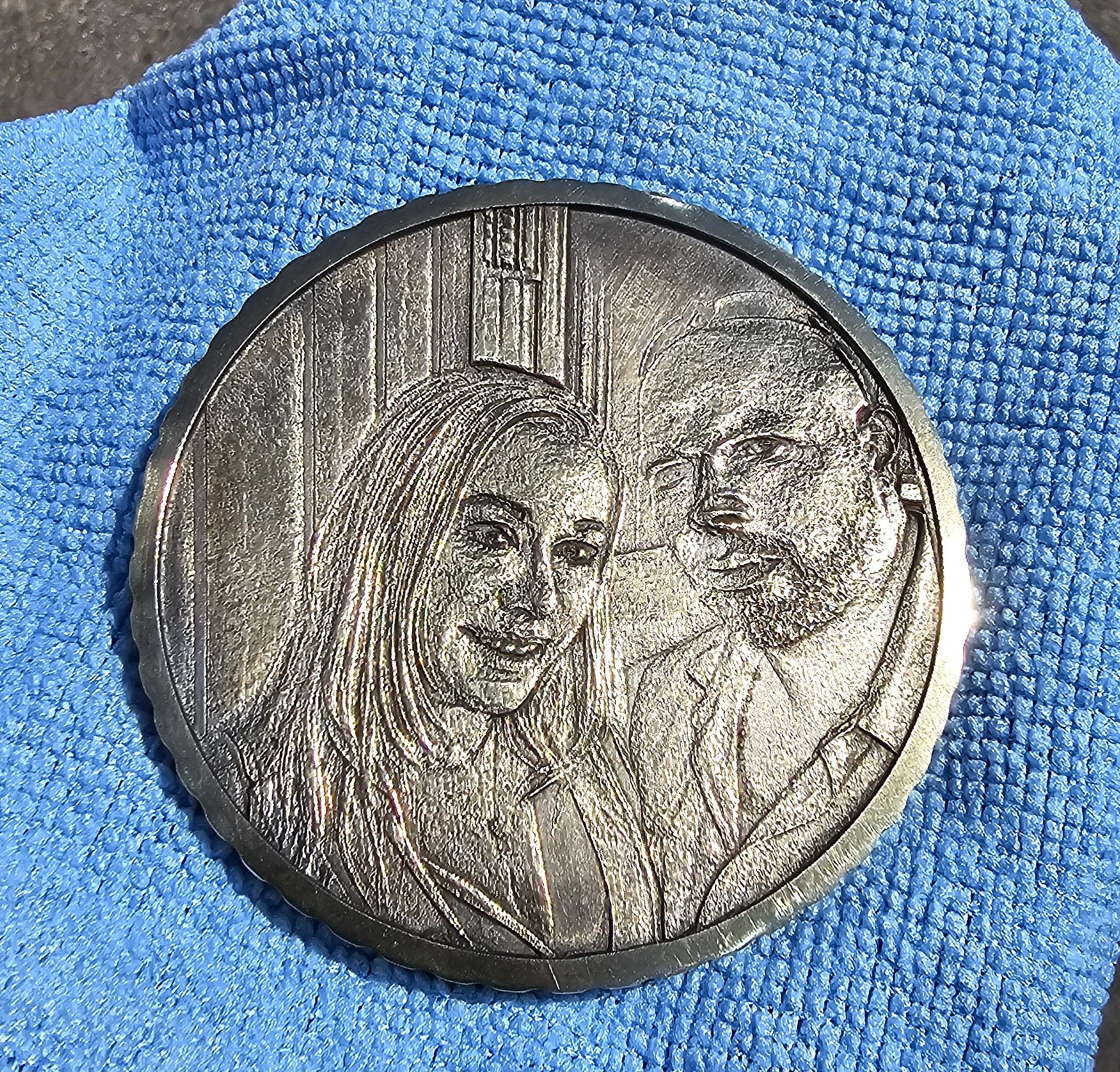 50mm Brass engraved Coins