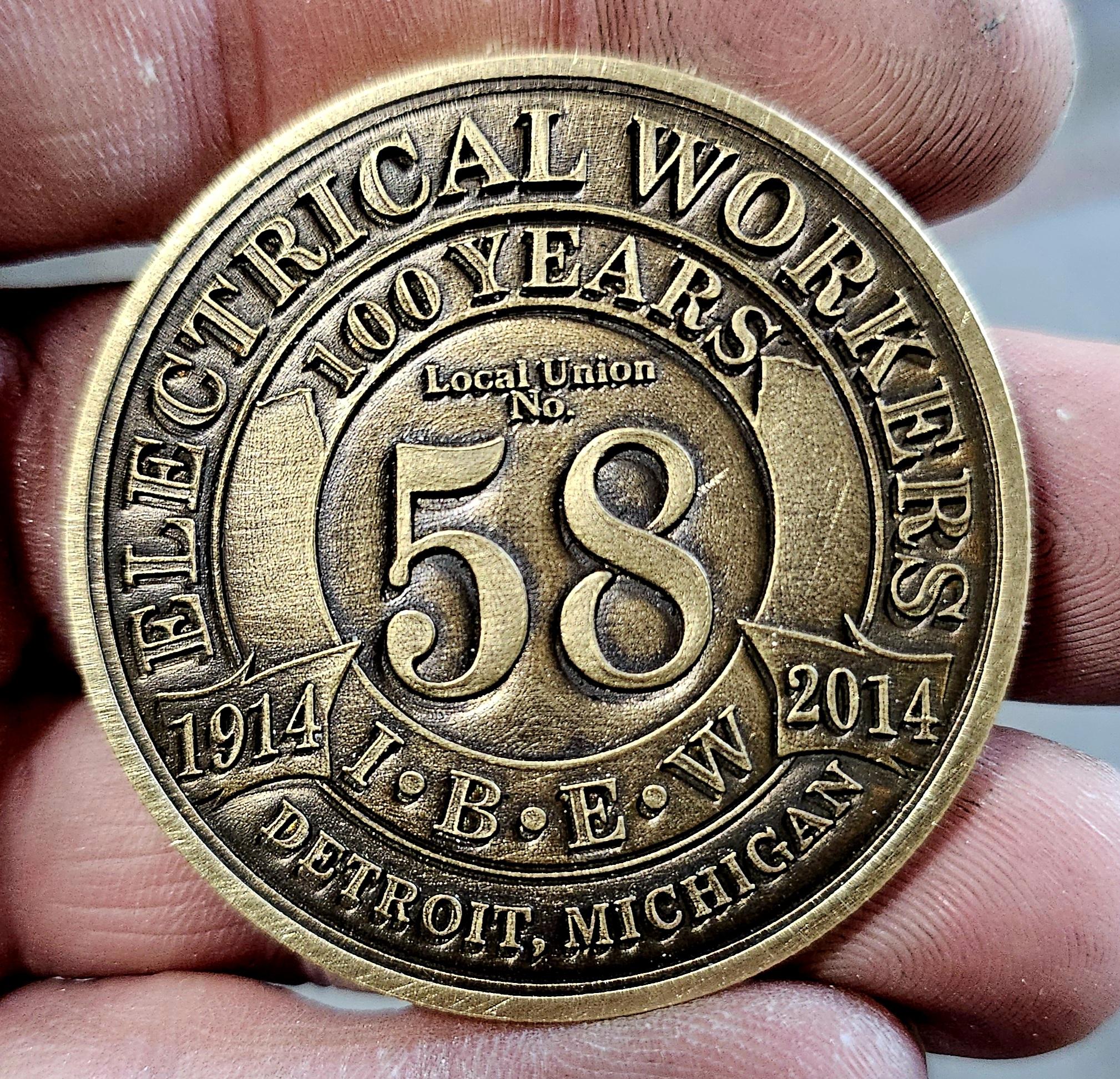 50mm Brass engraved Coins