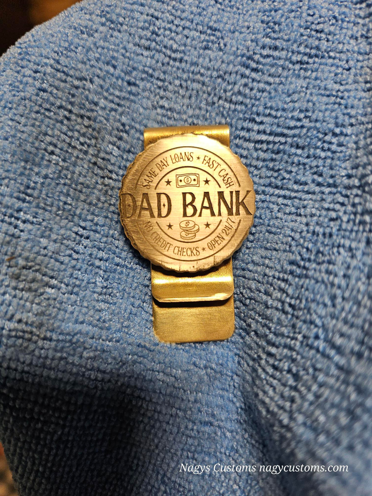 Brass Money clip with attached coin